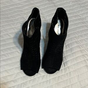 Madden Girl Black Open Toe Heeled Boots